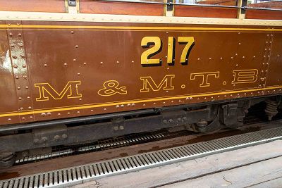 Tram 217 with m.m.t.b logo.
