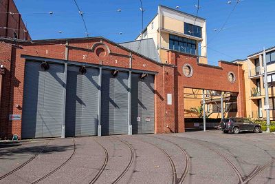 Front entrance of tram museum.